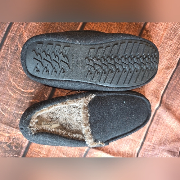 Goodfellow & Co Black Faux Fur Lined Loafer Slippers Size M 9/10 NWT BH - Picture 6 of 7